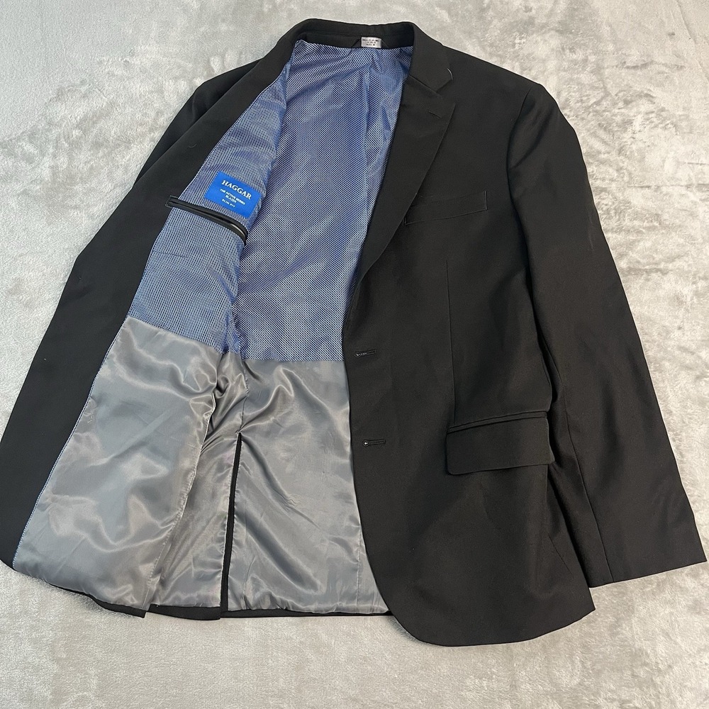 Haggar Active Series Blazer 42R Black Slim Fit Sport Coat Stretch Performance